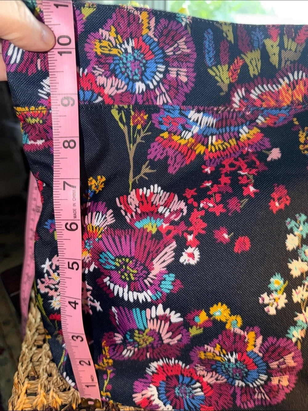 Vera Bradley Original Zip Hipster Crossbody Bag Black Multicolor Floral